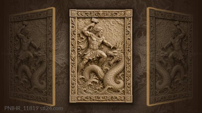 Hammer raised over a dragons jaws 3d STL model