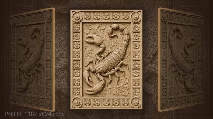 Rosettes in squares around the scorpion 3d STL model