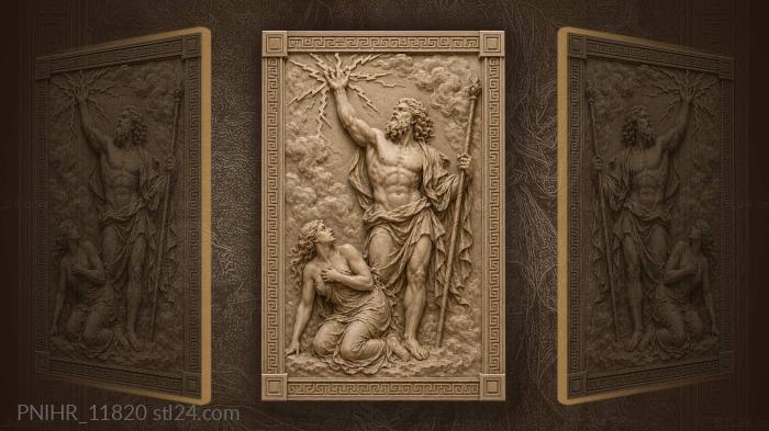 Powerful god with lightning and muse 3d STL model