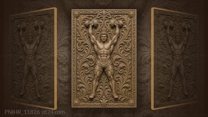 Strongman with acanthus and sunbursts 3d STL model