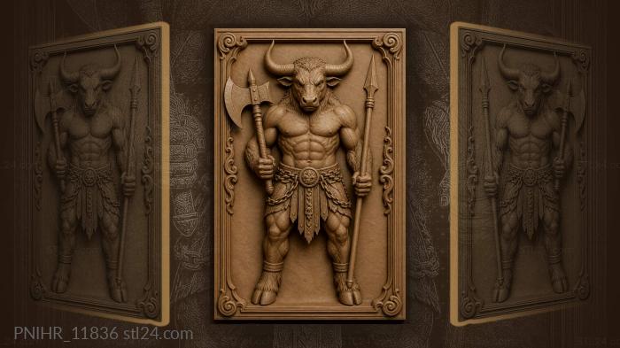 Minotaur in chain belt and skirt 3d STL model