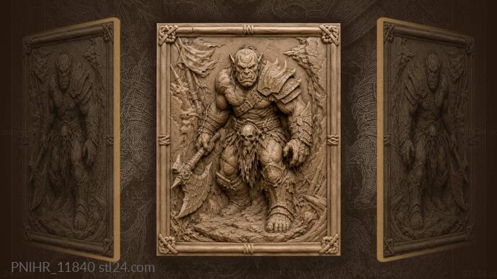 Orc with skull on his belt 3d STL model