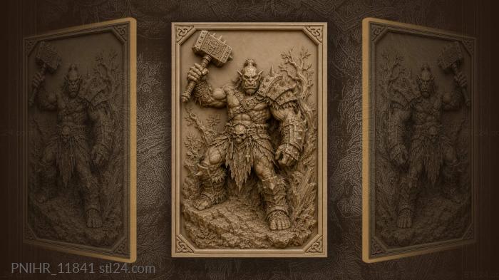 Orc warrior with mighty hammer 3d STL model
