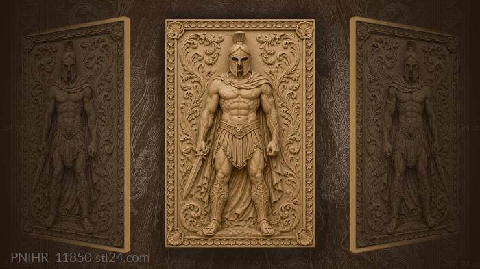 Warrior in corinthian helmet strength 3d STL model