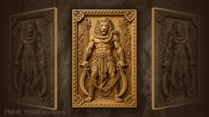 Chained blades and a serpent round his neck 3d STL model