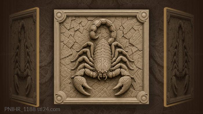 Scorpion on fractured background 3d STL model