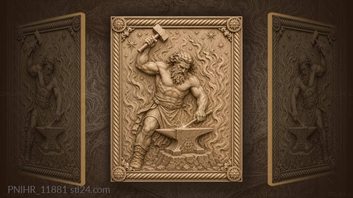 Hammer raised above anvil amid sparks 3d STL model