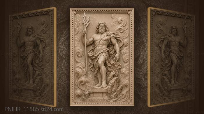 Zeus with lightning spear powerful god 3d STL model