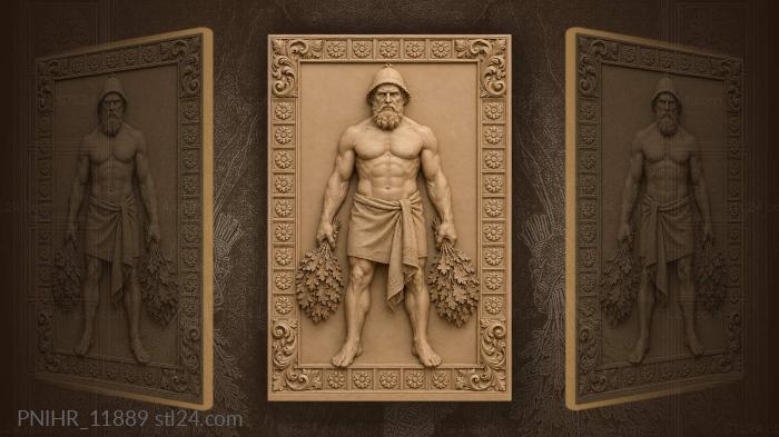 Banya man with leafy branches 3d STL model