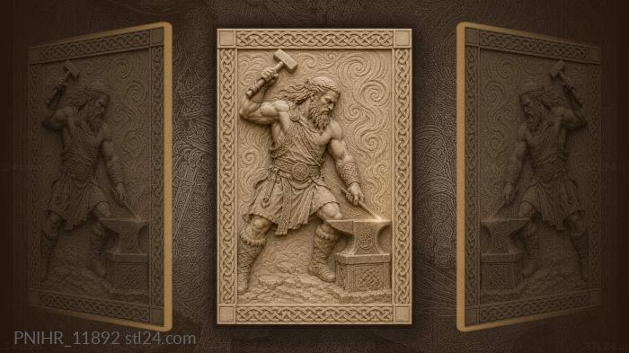 Celtic smith forging glowing metal 3d STL model
