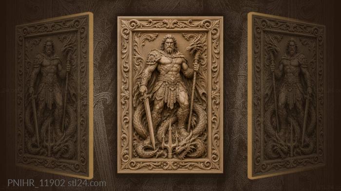 Dragon head on a pole and a sword 3d STL model
