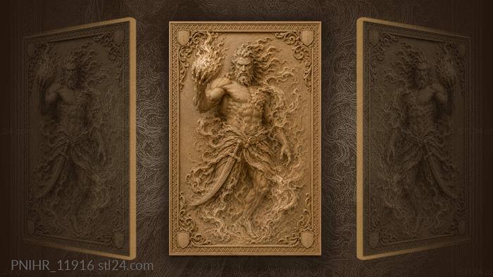 Smoky figure with a flaming orb 3d STL model