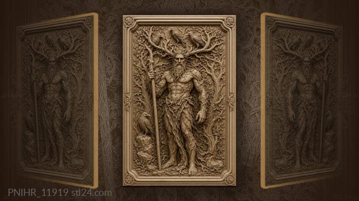 Strong man with ravens staff 3d STL model