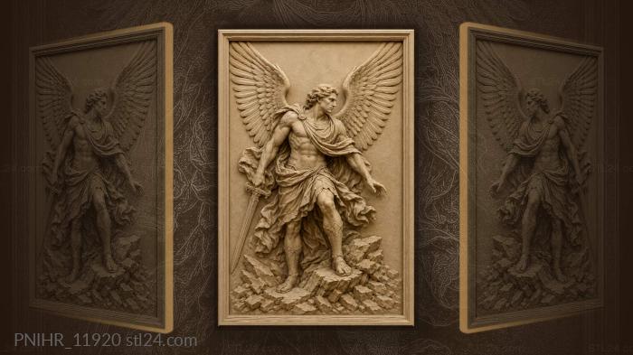 Winged man upon broken rocks 3d STL model
