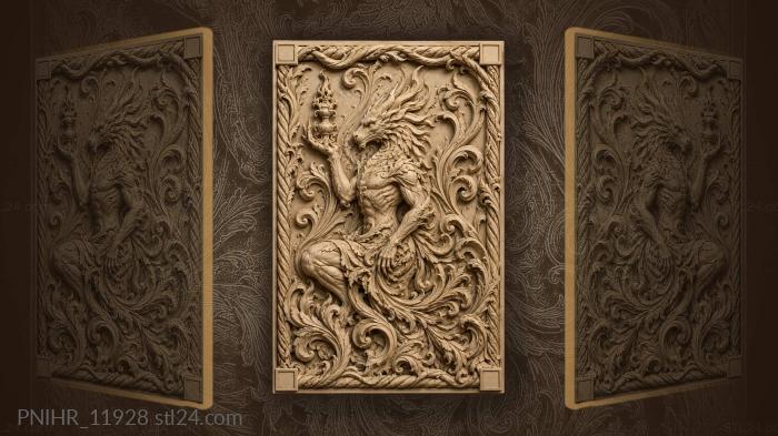 Dragon guardian with mystic symbol 3d STL model
