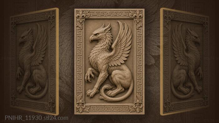Griffin with its tail curled round its legs 3d STL model