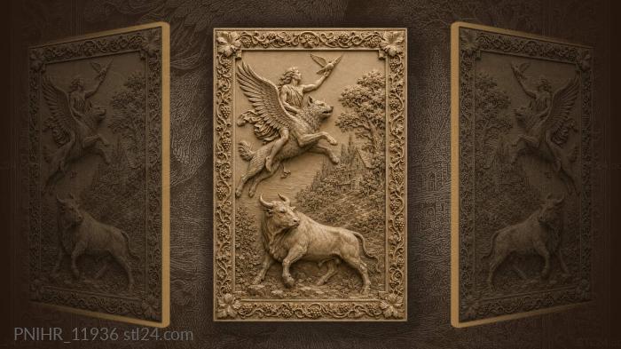 Wolf carries figure to home 3d STL model
