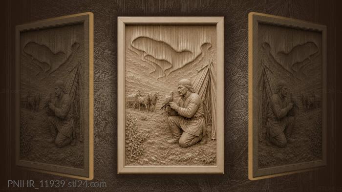 Nomad with bird northern lights 3d STL model