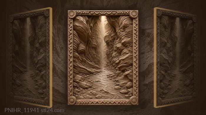 Canyon depths and river light 3d STL model