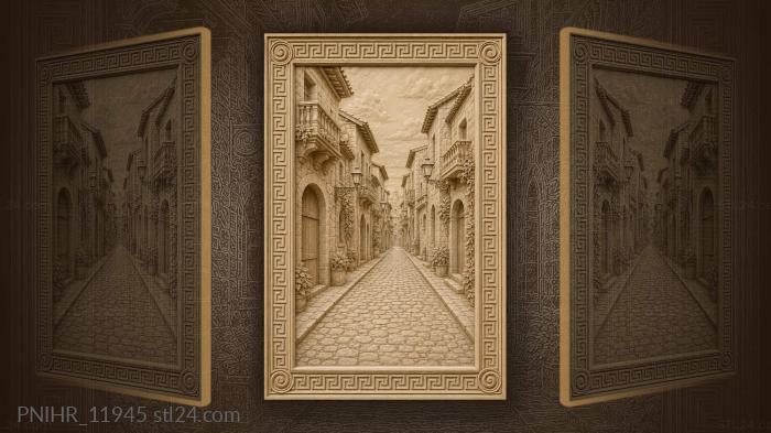 Arched doorways and lamps receding away 3d STL model