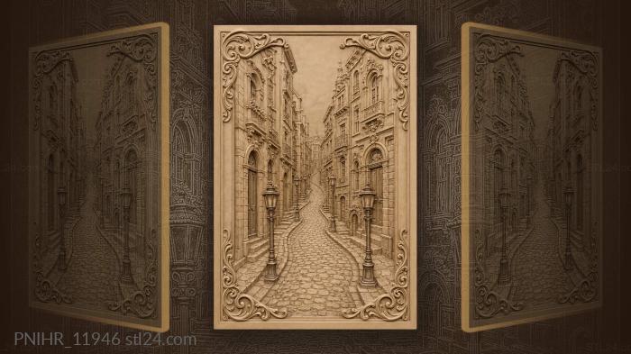 Pavement climbing between the old facades 3d STL model