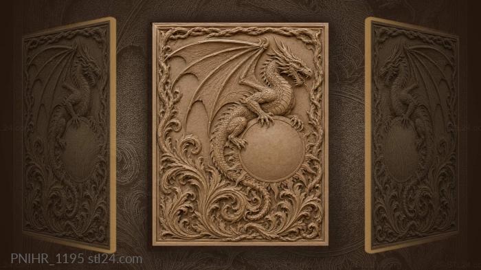 Dragon above the radiant sun 3d STL model