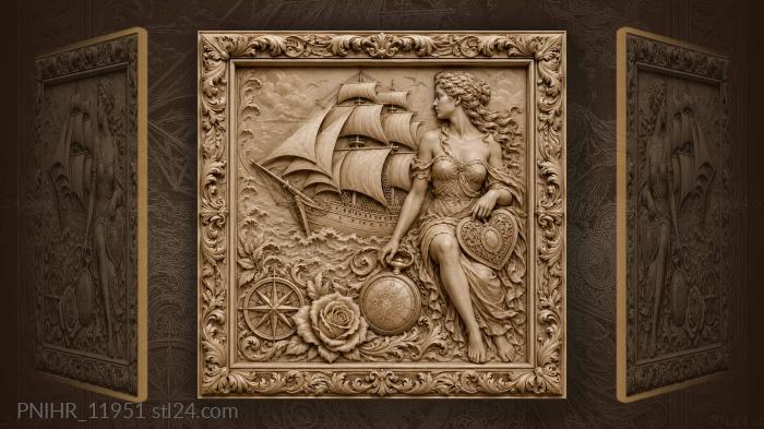 Tall ship wrapped in twisting lines 3d STL model