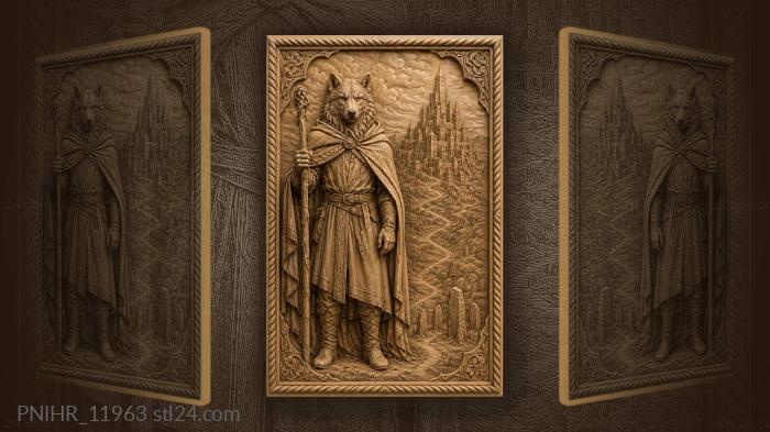 Wolf guardian of ancient city 3d STL model