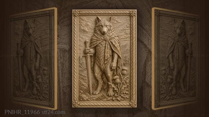 Wolf knight with sword and thistle 3d STL model