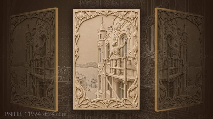 Painter at work ålesund facade 3d STL model