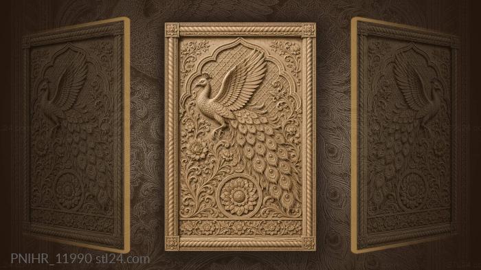 Majestic peacock vibrant floral design 3d STL model