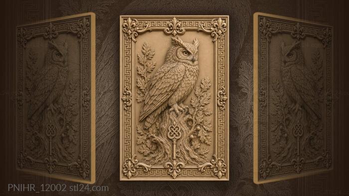 Key at the trunk base below owl 3d STL model
