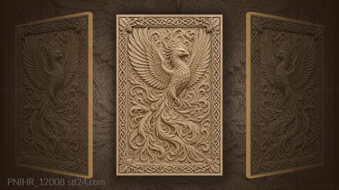 Cascade of feathers in celtic interlace 3d STL model