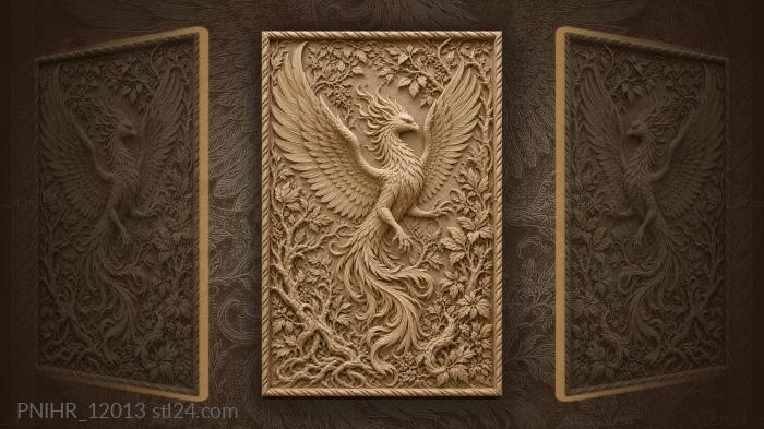 Phoenix rising from tangled roots 3d STL model