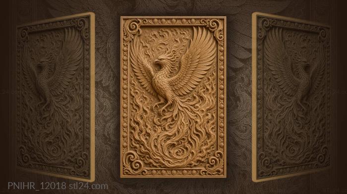Phoenix above a vortex of fire 3d STL model