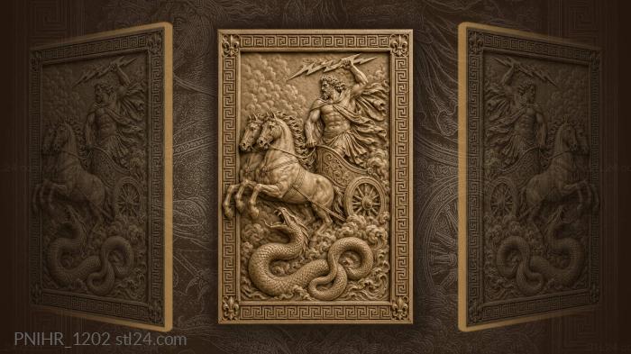 Thunderer on a chariot above a serpent 3d STL model