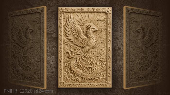 Phoenix rising from the fire 3d STL model