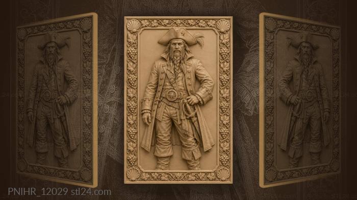 Feather tucked into a braided beard 3d STL model