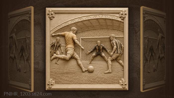 Soccer action stadium goal kick 3d STL model
