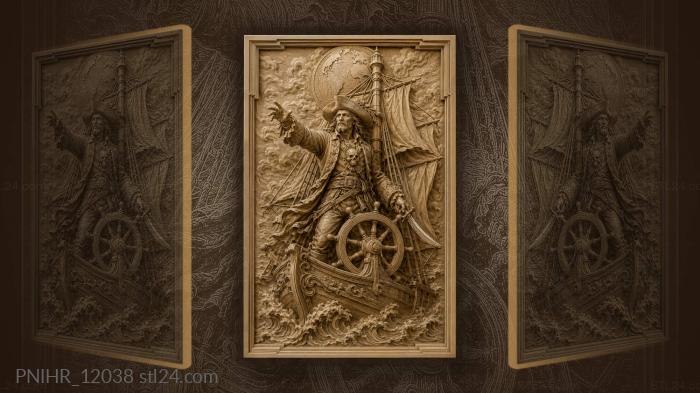 Globe above the mast and a sword 3d STL model