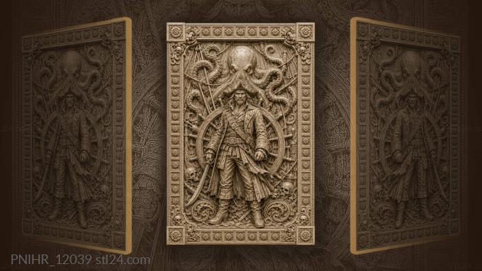 Octopus tangled in the rigging behind him 3d STL model