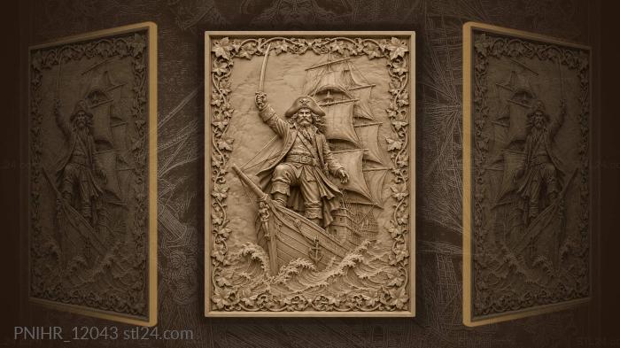 Sword raised above the crashing waves 3d STL model