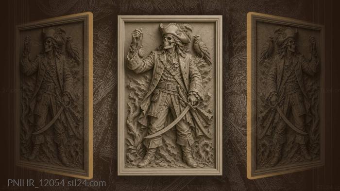 Pocket watch on a chain and a raven 3d STL model
