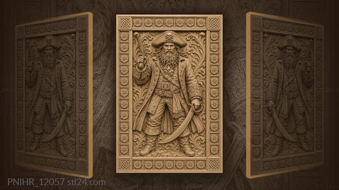 Pistol and cutlass in his hands 3d STL model