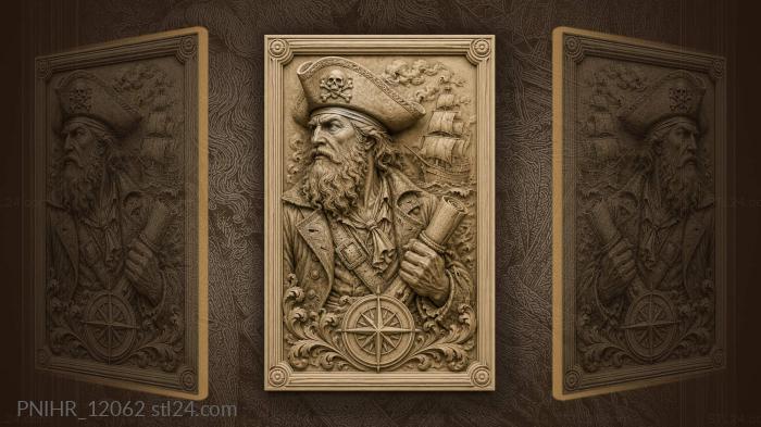 Rolled parchment in his left hand 3d STL model