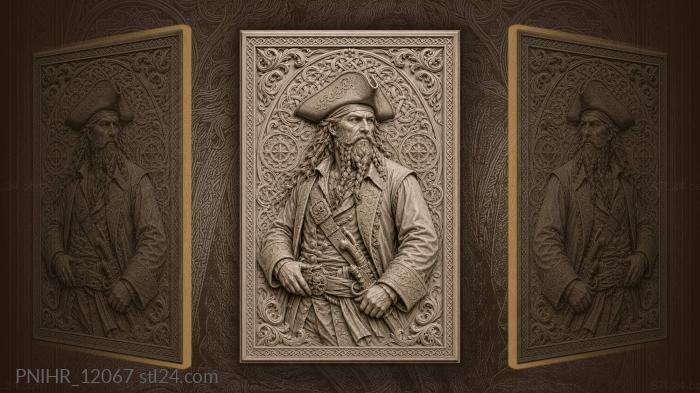 Braided beard within a knotwork border 3d STL model