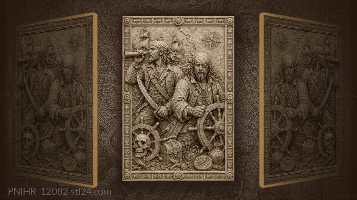 Pirate captains and ocean treasures 3d STL model
