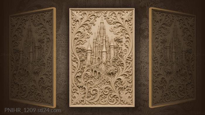 Fairytale castle in lush foliage 3d STL model