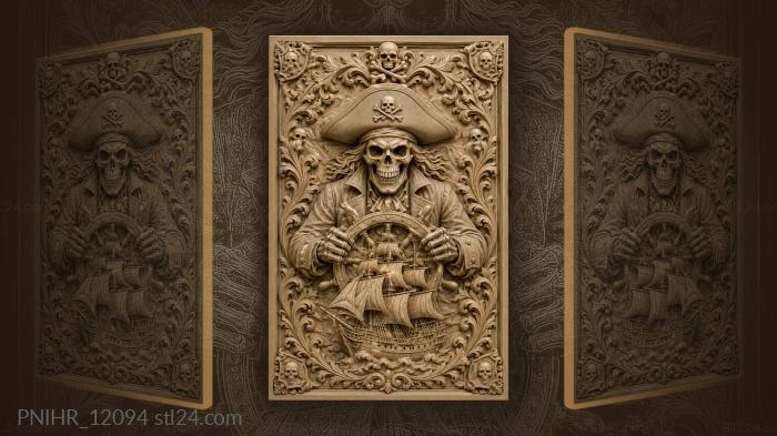 Helm beneath the skull and sails 3d STL model