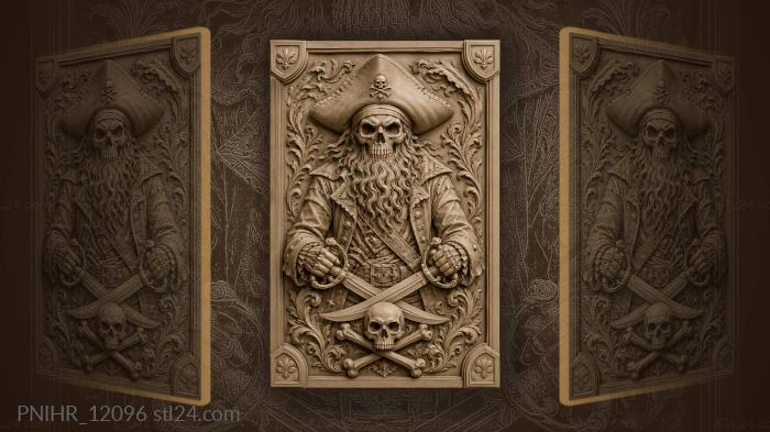 Pirate skull with tricorn hat 3d STL model